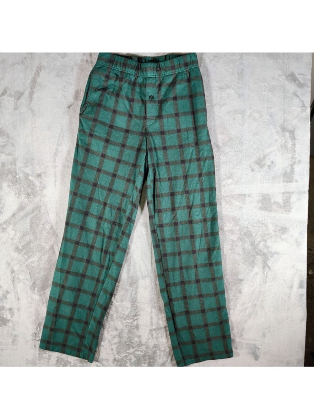 Royal Class Mens Green and Black Plaid Fleece Pajama Sleep Pants (Small) *Flaw* - Picture 3 of 11